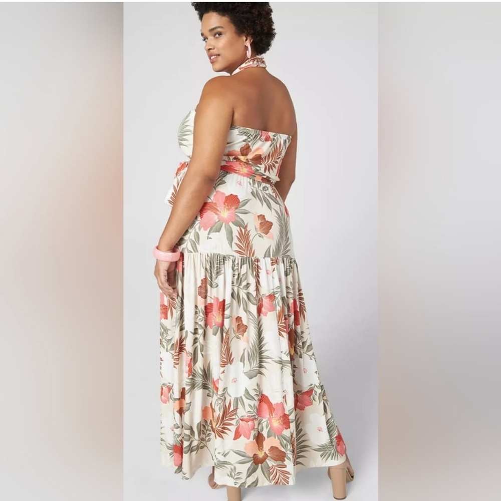 NWT Lane Bryant cross front halter maxi dress size 18/20 petite - Picture 2 of 8
